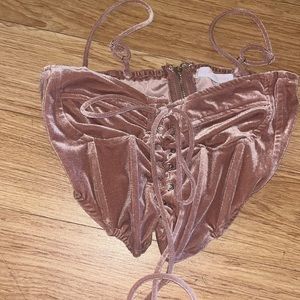 Velvet crop top / corset